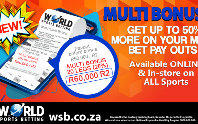 Get up to 50% more on your Multi Bet Pay Outs!